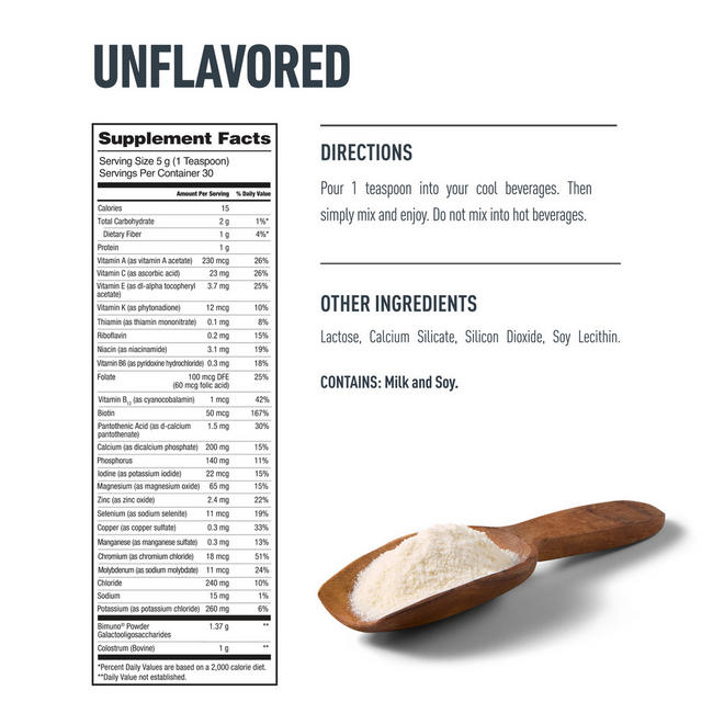 ISOPURE® Colostrum + Nutritional Information 1