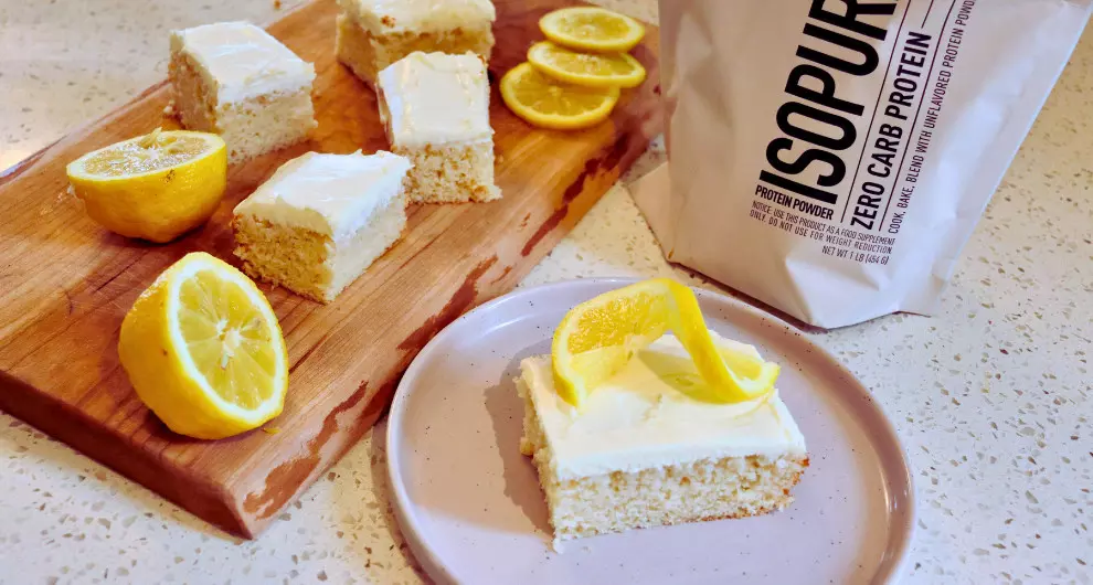 Lemon Square Protein Cake recipe